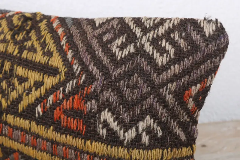 Pillow for Sofa, 8x16 Yellow Pillow Case, Decorative Bolster Cushion Case, Handmade Cushion Cover, Kilim Pillow, Cushion, Antique Pillows - 5