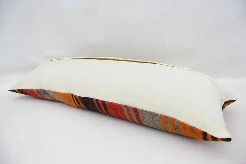 Outdoor Bolster Pillow, Turkish Pillow, Pillow for Couch, Cushion, Kilim Pillow Cover, 12x36 Red Cushion Case - 6