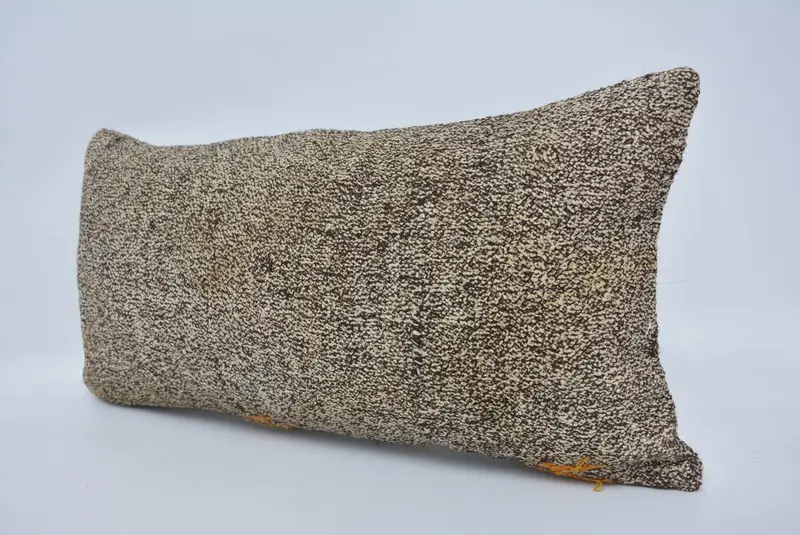 Cubierta de almohada de casa de campo, cojín Ikat, funda de almohada, almohadas antiguas, almohada de kilim, caja de almohada marrón 12x24, almohada de jardín, almohada de kilim - 4