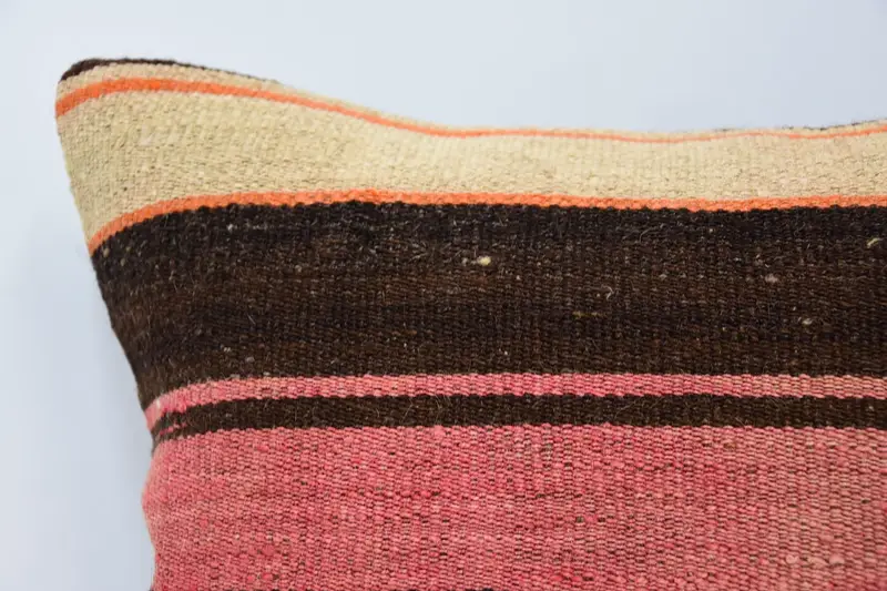 Boho Pillow Sham Cover, Hippie Throw Cushion Case, 16x16 Brown Cushion Case, Indoor Pillow, Throw Kilim Pillow, Turkish Pillow, Cushion Case - 2