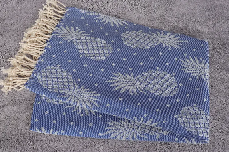 Bridesmaid Gift, Memorial Gift, Organic Turkish towel, First Wedding Anniversary Gift, Wedding Gifts Towel, 80x40 Cotton Pineapple Design Towel - 6