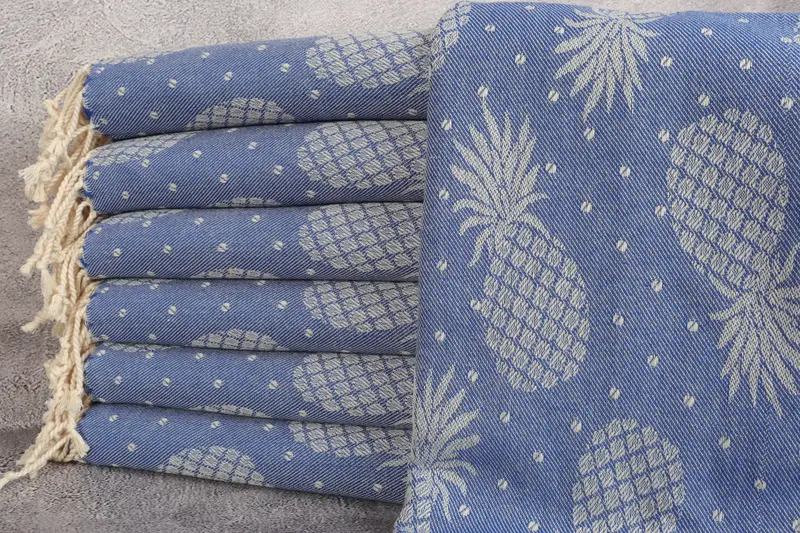 Bridesmaid Gift, Memorial Gift, Organic Turkish towel, First Wedding Anniversary Gift, Wedding Gifts Towel, 80x40 Cotton Pineapple Design Towel - 1