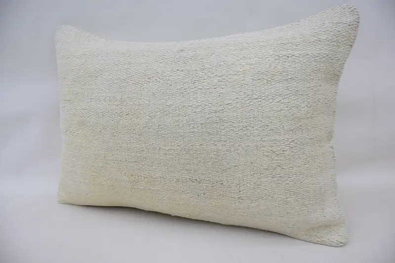 Interior Designer Pillow, Cushion Cover, Sustainable Cushion Case, Handmade Kilim Cushion, 16x24 White Pillow, Turkish Pillow, Art Deco Pillow Sham - 3