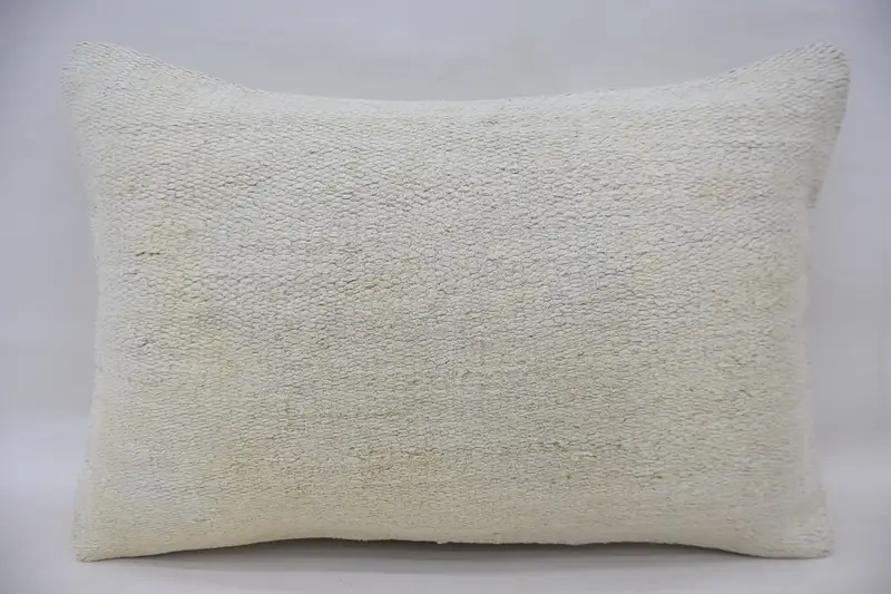 Interior Designer Pillow, Cushion Cover, Sustainable Cushion Case, Handmade Kilim Cushion, 16x24 White Pillow, Turkish Pillow, Art Deco Pillow Sham - 1