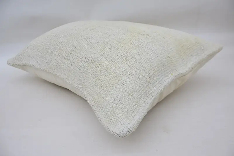 Interior Designer Pillow, Cushion Cover, Sustainable Cushion Case, Handmade Kilim Cushion, 16x24 White Pillow, Turkish Pillow, Art Deco Pillow Sham - 6