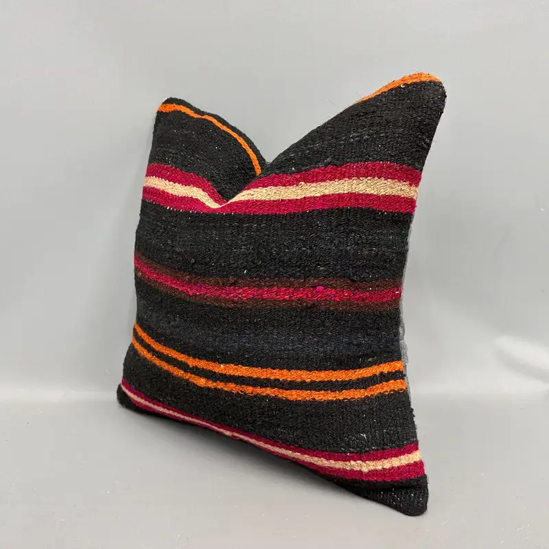 Morroccon Kilim Cushion Pillow Cover, Pillow Sham, Throw Kilim Pillow, Vintage Kilim Pillow, Interior Designer Pillow, 18x18 Brown Cushion - 3