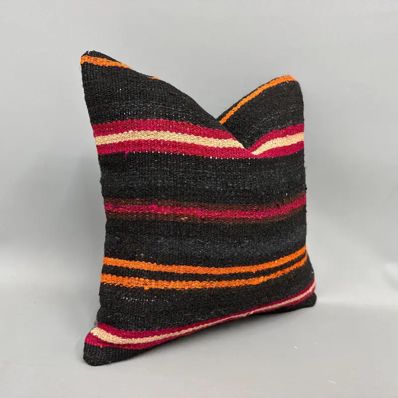 Morroccon Kilim Cushion Pillow Cover, Pillow Sham, Throw Kilim Pillow, Vintage Kilim Pillow, Interior Designer Pillow, 18x18 Brown Cushion - 2