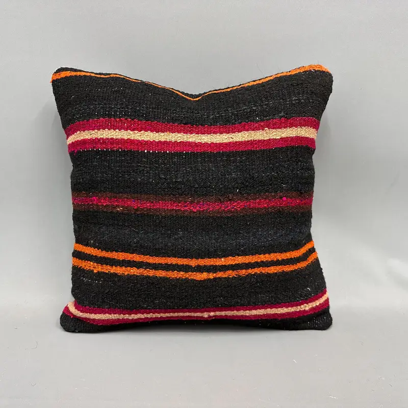 Morroccon Kilim Cushion Pillow Cover, Pillow Sham, Throw Kilim Pillow, Vintage Kilim Pillow, Interior Designer Pillow, 18x18 Brown Cushion - 4