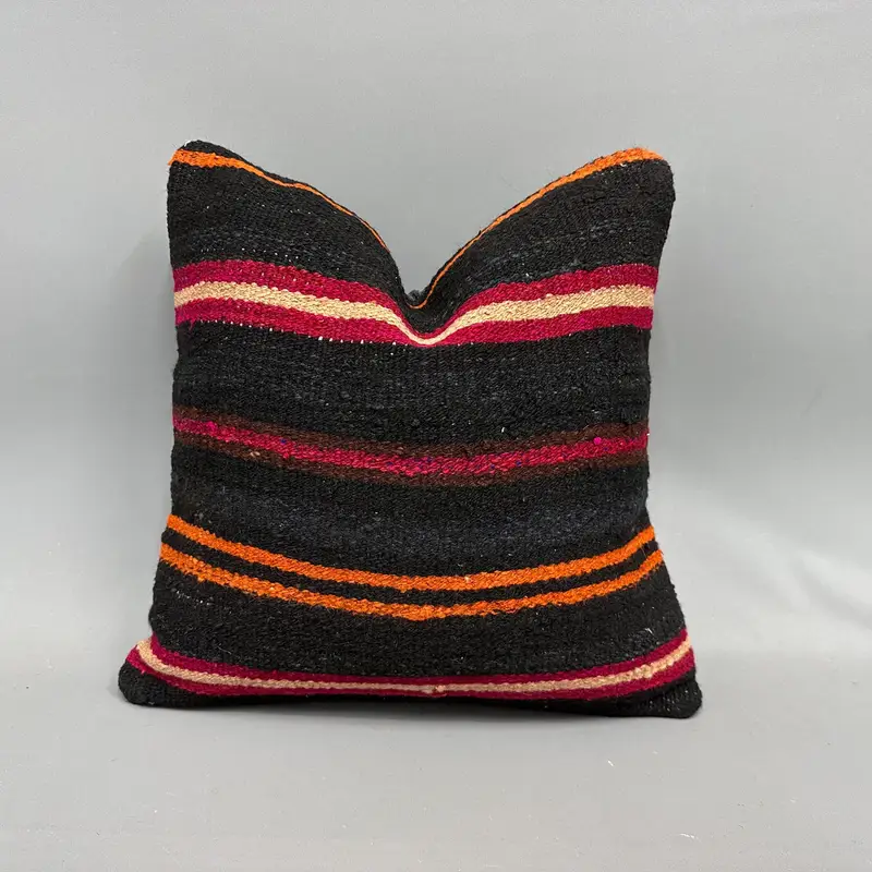 Morroccon Kilim Cushion Pillow Cover, Pillow Sham, Throw Kilim Pillow, Vintage Kilim Pillow, Interior Designer Pillow, 18x18 Brown Cushion - 1