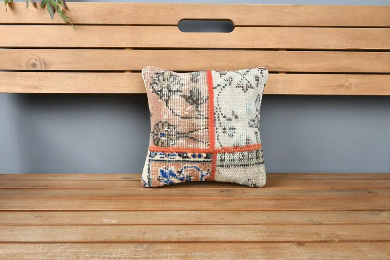 Antique Pillows, Pillow Cover, Comfy Throw Pillow Sham, Turkish Pillow, Vintage Kilim Pillow Cushion, 12x12 Orange Pillow, Home Decor Pillow - 6