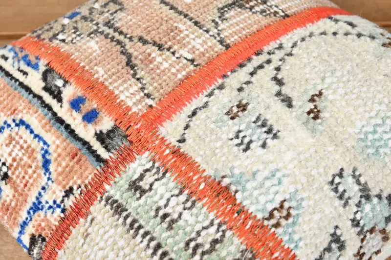 Antique Pillows, Pillow Cover, Comfy Throw Pillow Sham, Turkish Pillow, Vintage Kilim Pillow Cushion, 12x12 Orange Pillow, Home Decor Pillow - 3
