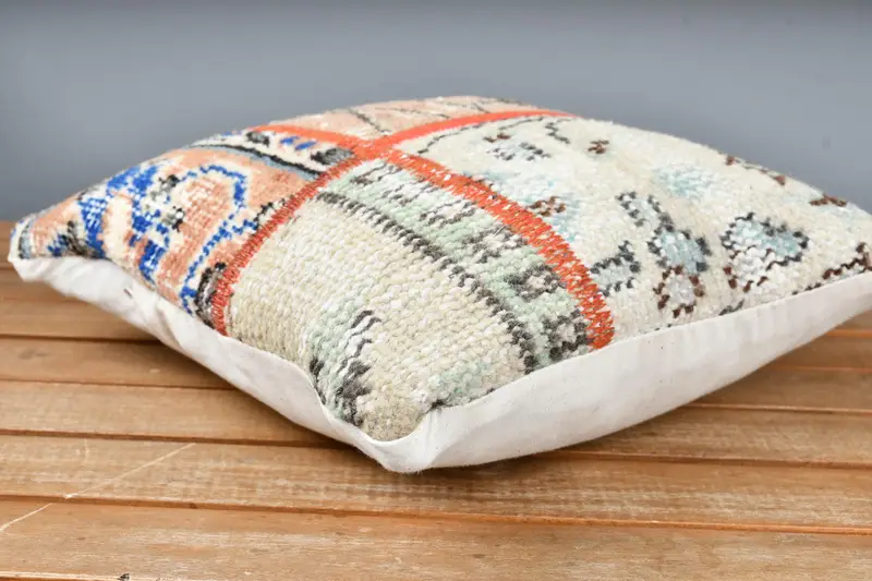 Antique Pillows, Pillow Cover, Comfy Throw Pillow Sham, Turkish Pillow, Vintage Kilim Pillow Cushion, 12x12 Orange Pillow, Home Decor Pillow - 4