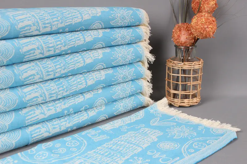 Monogram Kitchen Towel, Custom Hand Towel, Personalized Kitchen Towel, Embroidery Towel, Employee Gifts, 28x20 Cotton Italian Symbols Design Towel - 1