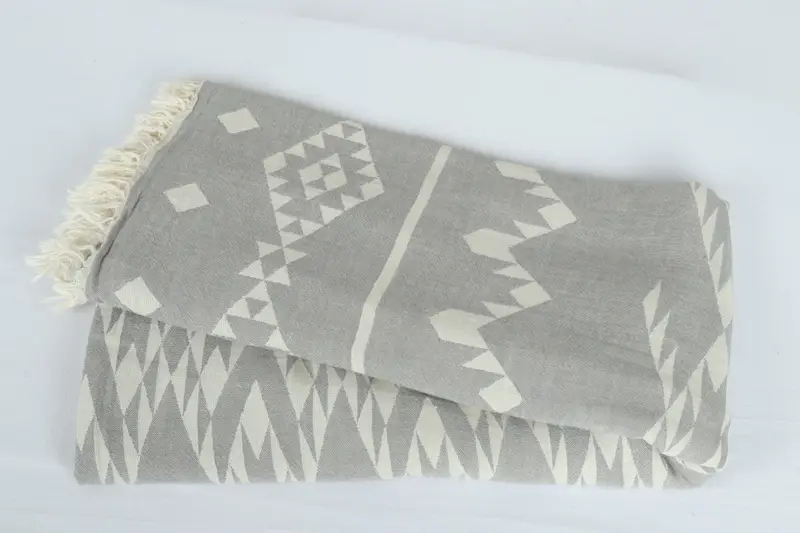 Turkish Blanket, Organic Throw, Wedding Hand Made Gift, Shower Curtain, 70x60 Cotton Geometric Towel, Unique Gift, Wedding Favors, Housewarming Gift - 6
