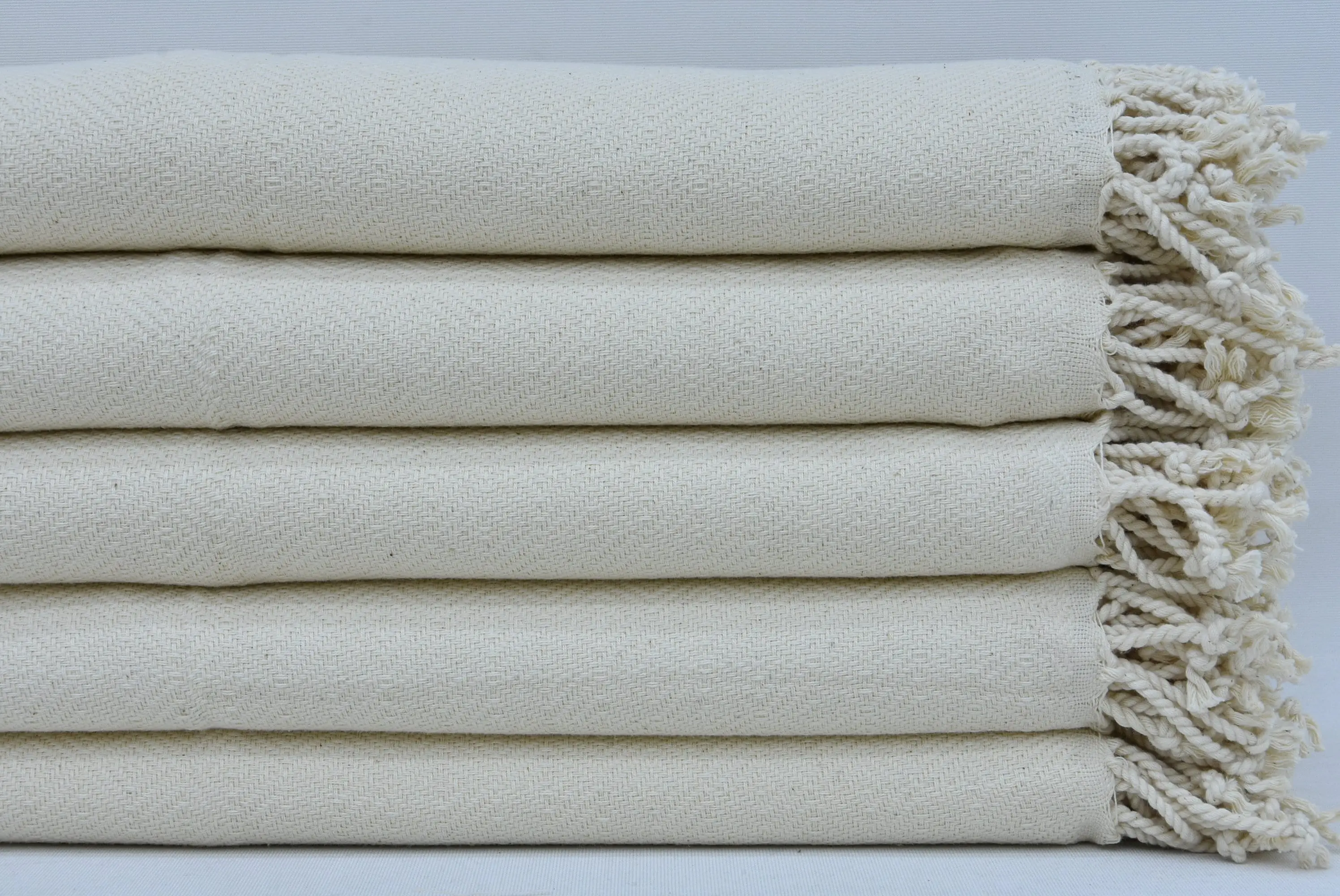 Organic Turkish Hand Towel Beige Diamond Design Cotton, 18x36 - 1