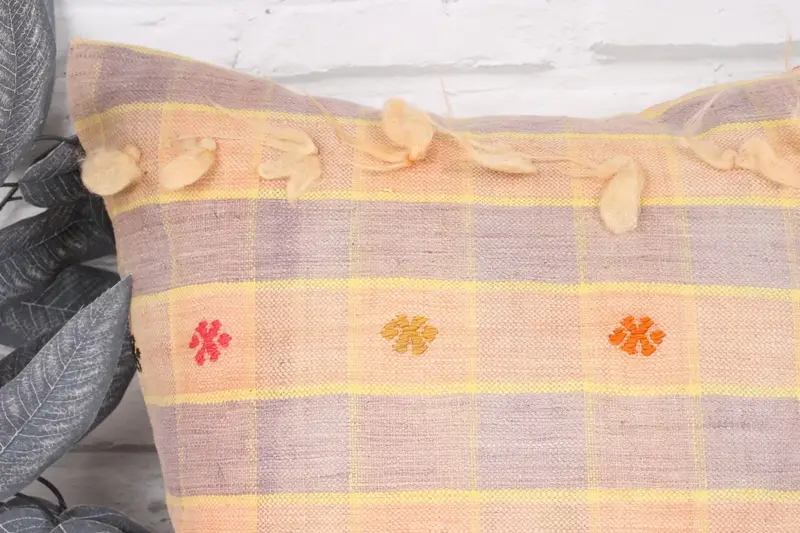 Bright Cushion Cover, Vintage Kilim Throw Pillow, Cushion Cover, Home Decor Pillow, Muted Cushion Case, 18x18 Beige Cushion, Pillow for Sofa - 2