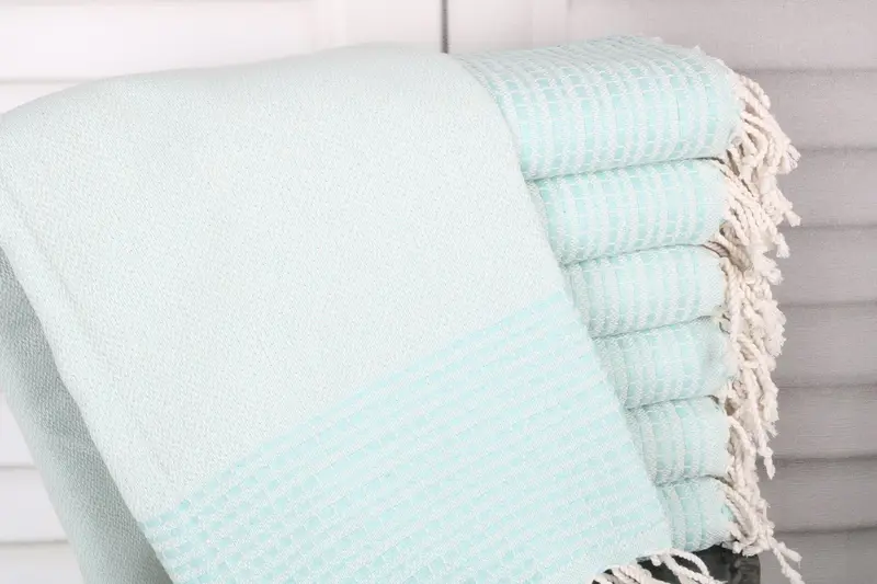 Striped Monogram Beach Towel Organic Cotton 36x69 Inches