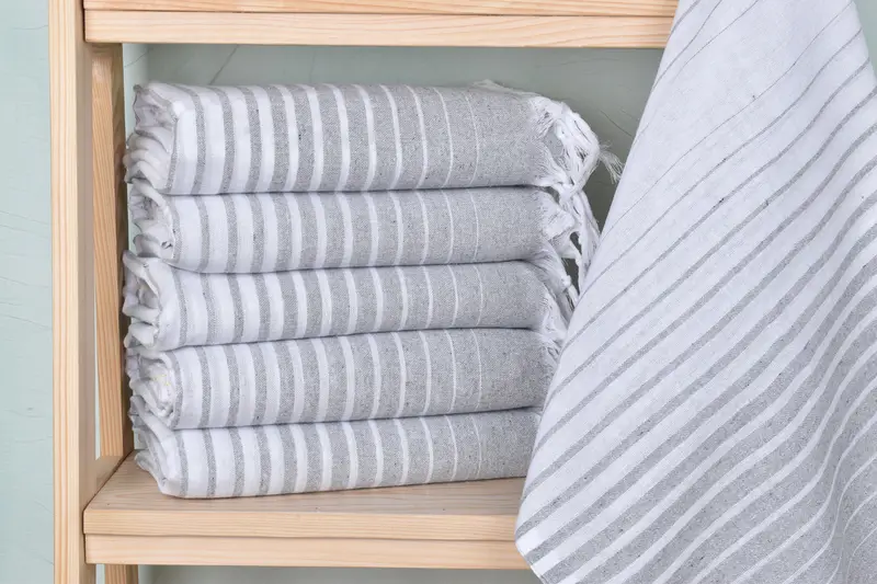 Custom White-Gray Cotton Towel, Bachelorette Party Gift, 40x69 Inches