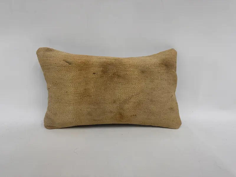 Turkish Kilim Pillow, Pillow for Couch, Pillow Case, Outdoor Cushion Case, Kilim Cushion Sham, 12x20 Beige Cushion Cover, Floor Pillow - 1