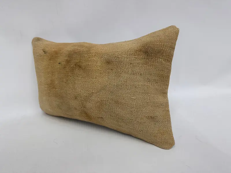 Turkish Kilim Pillow, Pillow for Couch, Pillow Case, Outdoor Cushion Case, Kilim Cushion Sham, 12x20 Beige Cushion Cover, Floor Pillow - 4