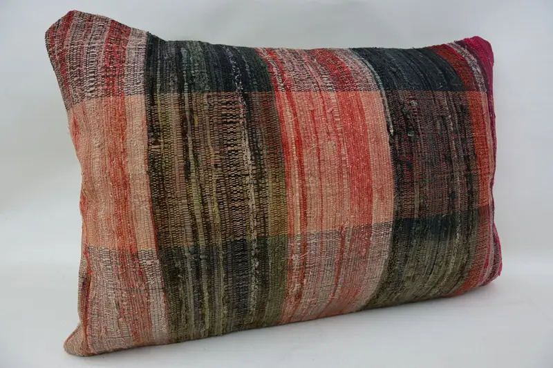 16x24 Red Pillow Cover, Armchair Pillow Sham, Pillow Cover, Boho Pillow, Aesthetic Cushion Cover, Interior Designer Pillow, Vintage Kilim Pillow - 2