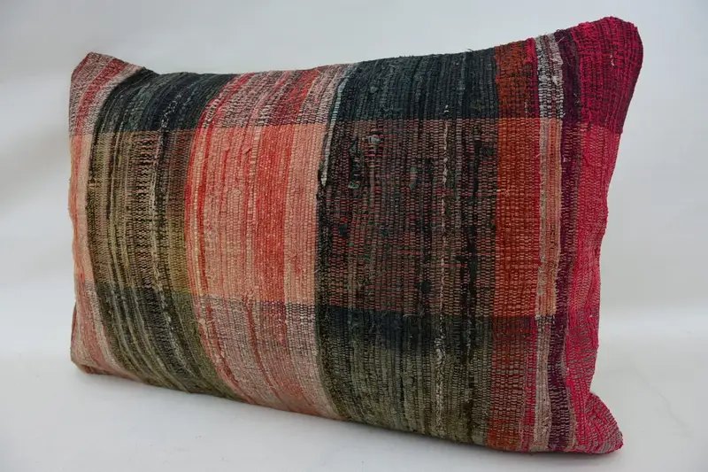16x24 Red Pillow Cover, Armchair Pillow Sham, Pillow Cover, Boho Pillow, Aesthetic Cushion Cover, Interior Designer Pillow, Vintage Kilim Pillow - 3