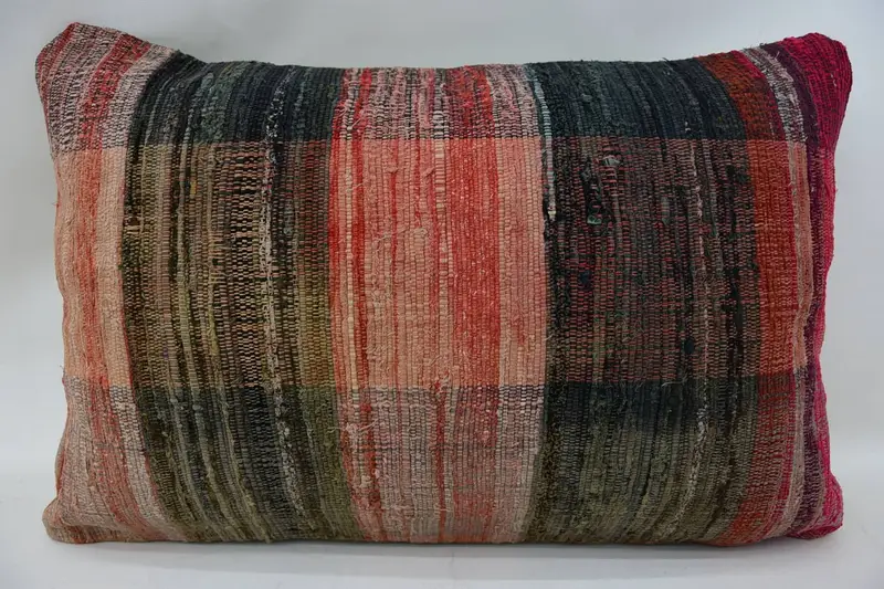 16x24 Red Pillow Cover, Armchair Pillow Sham, Pillow Cover, Boho Pillow, Aesthetic Cushion Cover, Interior Designer Pillow, Vintage Kilim Pillow - 4