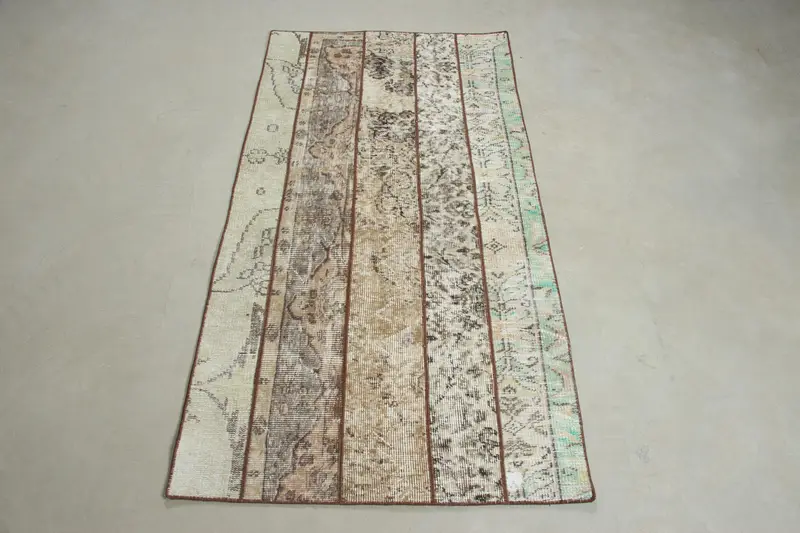 Brown & Green Rug, 2.7x5.3 ft Plant & Tree Pattern