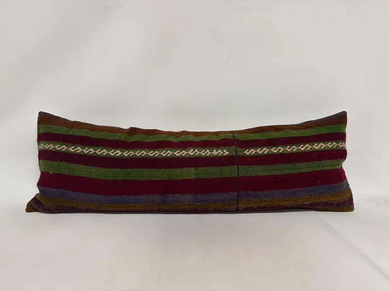Boho Throw Cushion, Gift Pillow, Kilim Cushion Sham, Interior Designer Pillow, Aztec Pillow Cover, 16x48 Red Pillow Case, Cushion Cover - 1