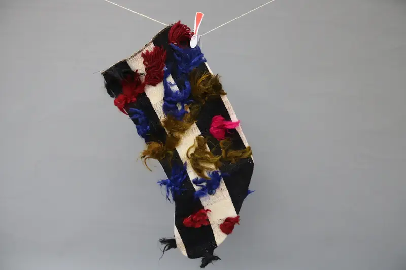 Blauer und schwarzer Weihnachtsstrumpf, 9 Zoll festlicher Strumpf