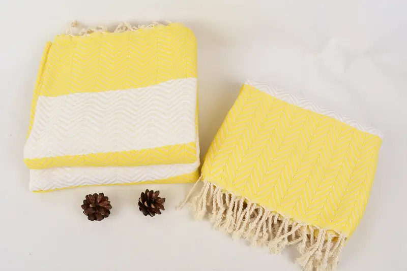 Personalized Gift For Him, Best Beach Towel, Eco-friendly Turkish peshtemal towel, Cotton towel, 70x40 Cotton Zig zag Towel, Thin towel - 7