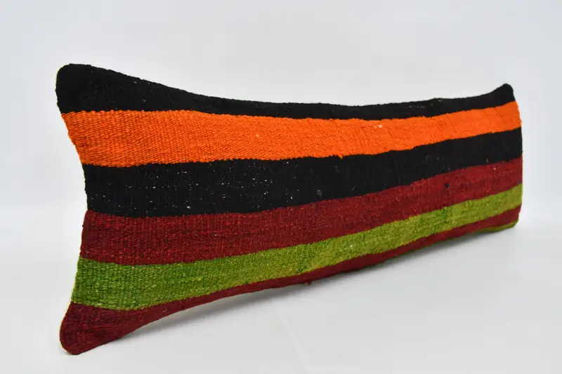 Cushion Case, Kilim Pillow Cover, Pillow for Couch, Vintage Kilim Pillow, Decorative Throw Pillow, 12x36 Red Cushion Cover - 3