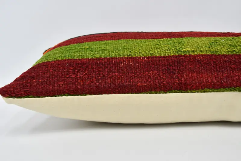 Cushion Case, Kilim Pillow Cover, Pillow for Couch, Vintage Kilim Pillow, Decorative Throw Pillow, 12x36 Red Cushion Cover - 5