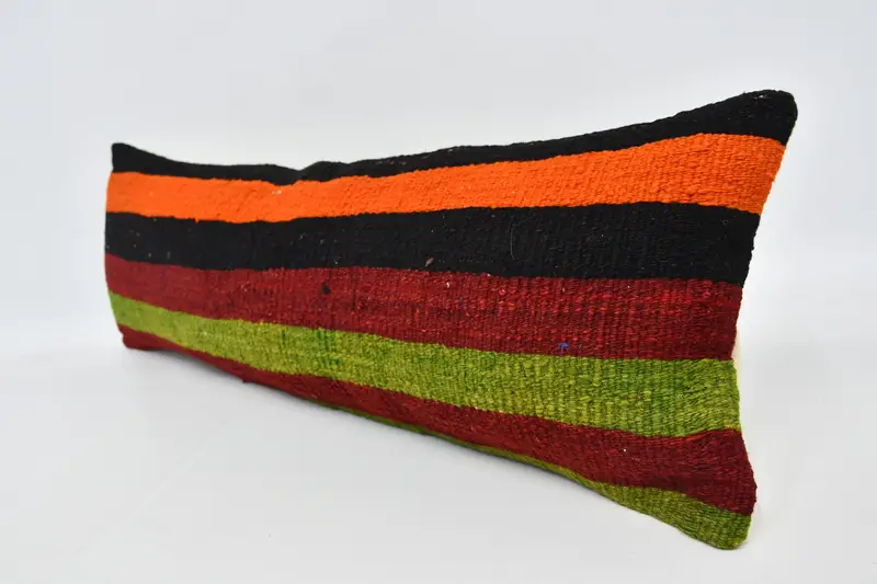 Cushion Case, Kilim Pillow Cover, Pillow for Couch, Vintage Kilim Pillow, Decorative Throw Pillow, 12x36 Red Cushion Cover - 4