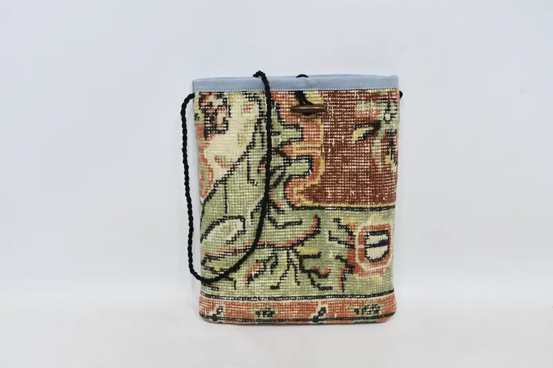 調節可能なストラップ ウール クロスボディ バッグ、ボヘミアン ヴィンテージ キリム バッグ