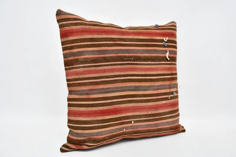 Colorful Pillow Sham, Throw Kilim Pillow, Cushion Cover, Couch Cushion Cover, Pillow for Sofa, 20x20 Brown Pillow Cover, Vintage Pillow - 3