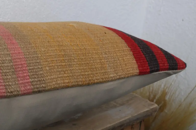 12x24 Yellow Cushion Case, Oriental Pillow Cover, Gift Pillow, Cushion Cover, Interior Designer Pillow, Turkish Kilim Pillow - 6