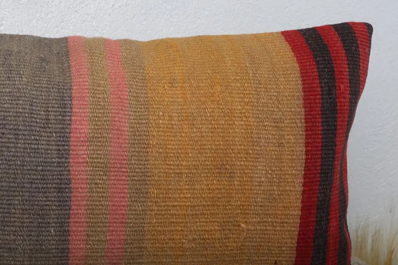 12x24 Yellow Cushion Case, Oriental Pillow Cover, Gift Pillow, Cushion Cover, Interior Designer Pillow, Turkish Kilim Pillow - 5