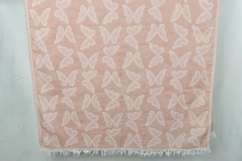 Bridesmaid Gifts, Travel Towel, Bachelorette Favor, 68x36 Cotton Butterfly Pattern Towel, Sand-Resistant Peshtemal, Beach towel, Turkish towel - 1