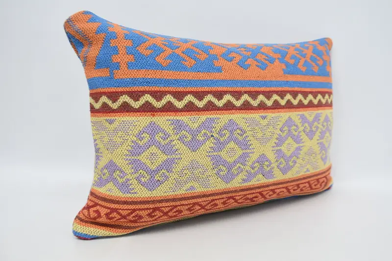 Pillow Case, Ethnic Pillow, Home Decor Pillow, Handmade Throw Pillow, 16x24 Yellow Pillow Cover, Antique Pillows, Vintage Kilim Pillow - 3