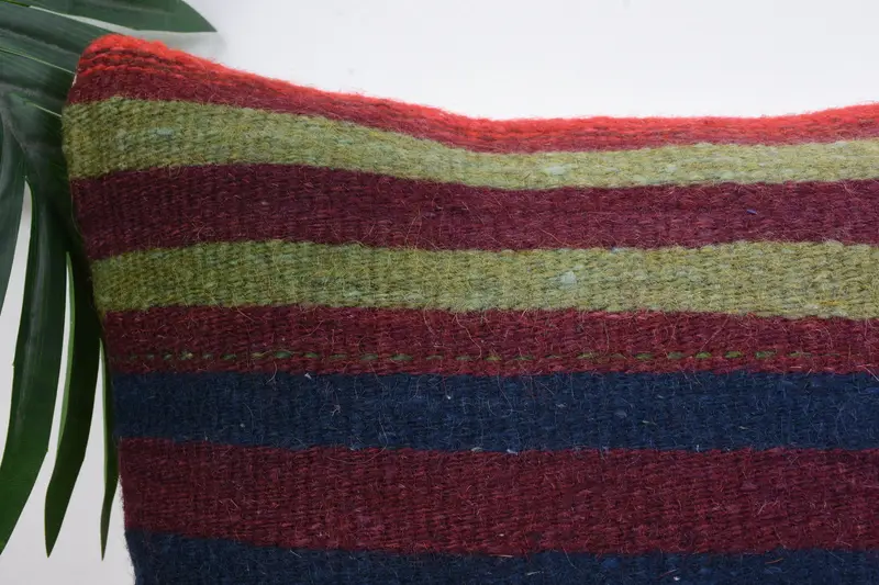 Vintage Pillow, Sofa Bolster Cushion, Turkish Kilim Pillow, Bohemian Cushion Cushion, 12x12 Blue Cushion Cover, Vintage Kilim Pillow, Pillow Sham - 2