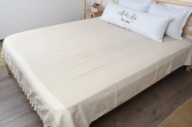 Woven Throw Blanket, 96x80 Cotton Diamond Towel, Thanksgiving Tablecloth, Bachelorette Gifts, Housewarming Gift, Best Wedding Gift, Halloween Gifts - 8