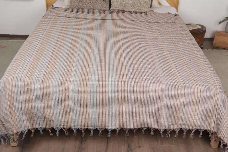 Turkish Towel Beach Blanket, Decorative Bedspread, 92x88 Cotton Geometric Towel, Summer Gift, Bedspread, Custom Blanket, Housewarming Gift - 8
