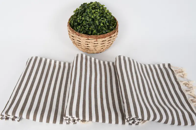 Monogram Kitchen Towel, Spa Towel, 40x18 Cotton Striped Towel, Personalized Gift, Customized Turkish Towel, Turkish Hand Towel, Custom Gift - 8