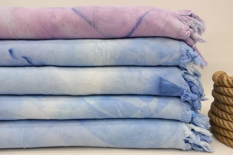 Bachelorette Gifts, Boho Throw Blankets, Family Gift Basket, Organic Beach Blanket, Home Gift, 96x80 Cotton Striped Tie Dye Towel, Bridesmaid Gifts - 1