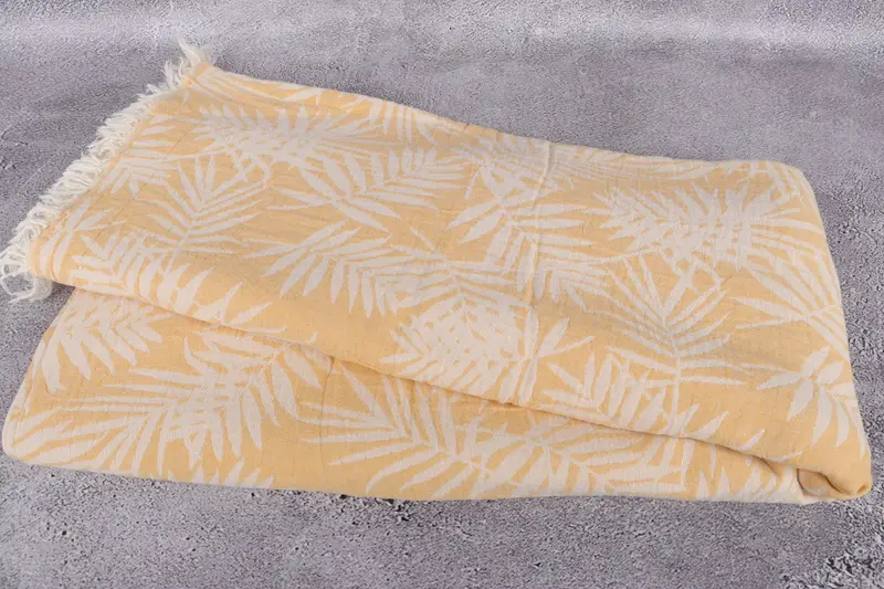 Custom Beach Blanket, Custom Blanket, 100x80 Cotton Floral Patterned Towel, Wedding Favors, Woven Throw Blanket, Wedding Anniversary Gift - 6