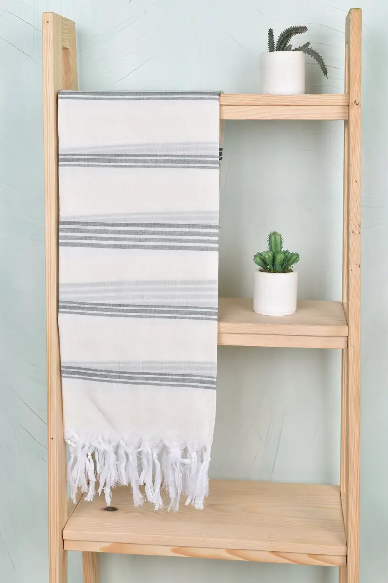 Wedding Anniversary Gift, 70x40 Cotton Striped Towel, Boyfriend Christmas Gift, Gym Towel, Beach Towel Bulk, Hammam towel, Lightweight Turkish towel - 8