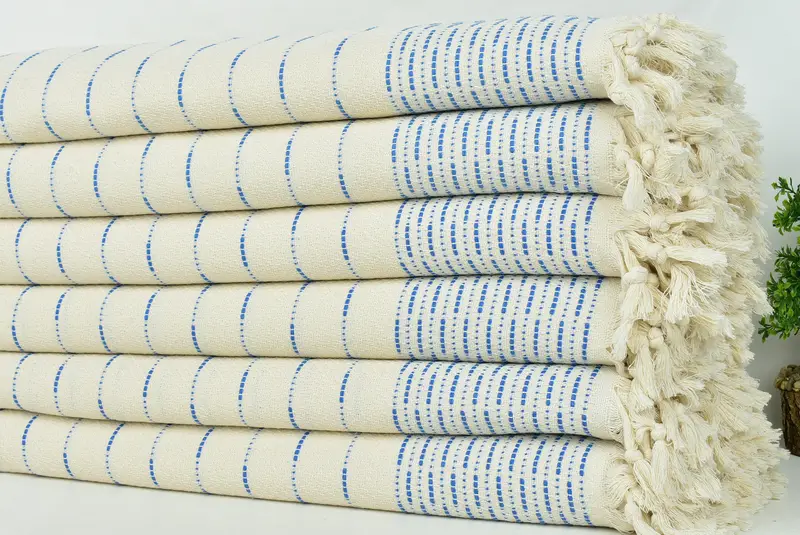 Bachelorette Party Favors, Boho Throw Blankets, 98x92 Cotton Striped Design Towel, Bridesmaid Gift, Thanksgiving Tablecloth, Custom Wedding Gifts - 3