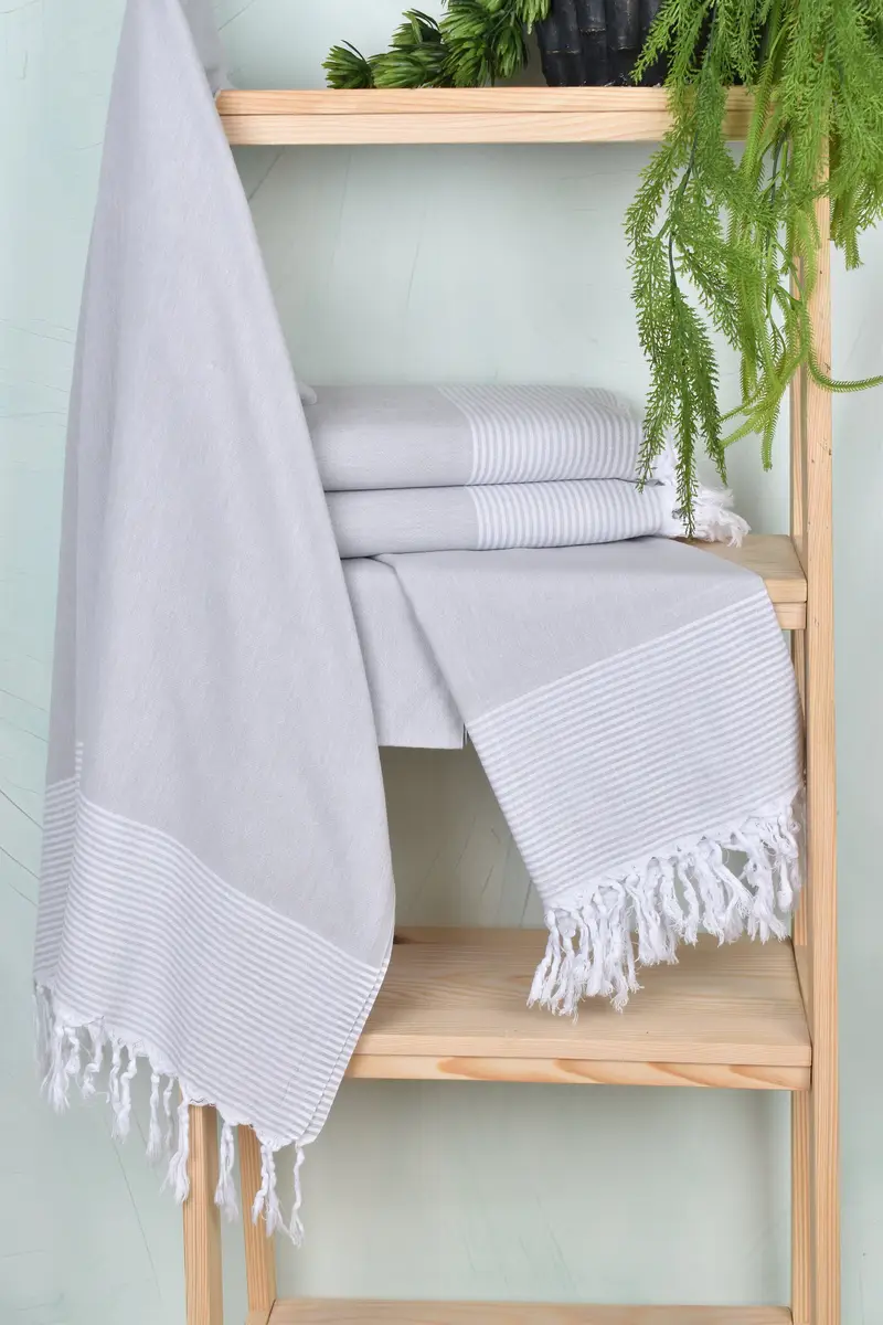 Monogram Beach Towel, Wedding Shower Gift, 70x40 Cotton Striped Towel, Organic Beach Towel, Personalized Towel, Bachelor Bachelorette Party Favors - 5