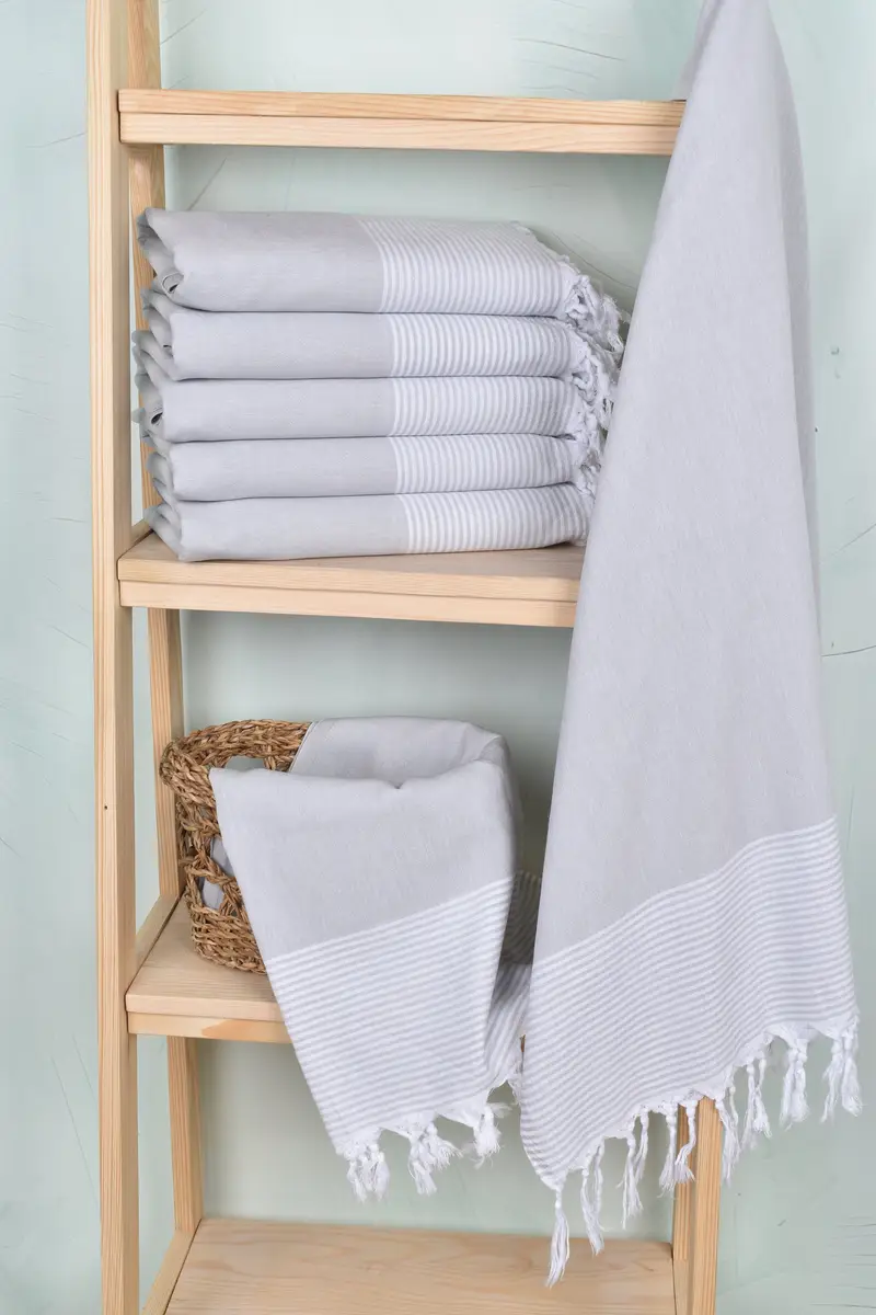 Monogram Beach Towel, Wedding Shower Gift, 70x40 Cotton Striped Towel, Organic Beach Towel, Personalized Towel, Bachelor Bachelorette Party Favors - 2